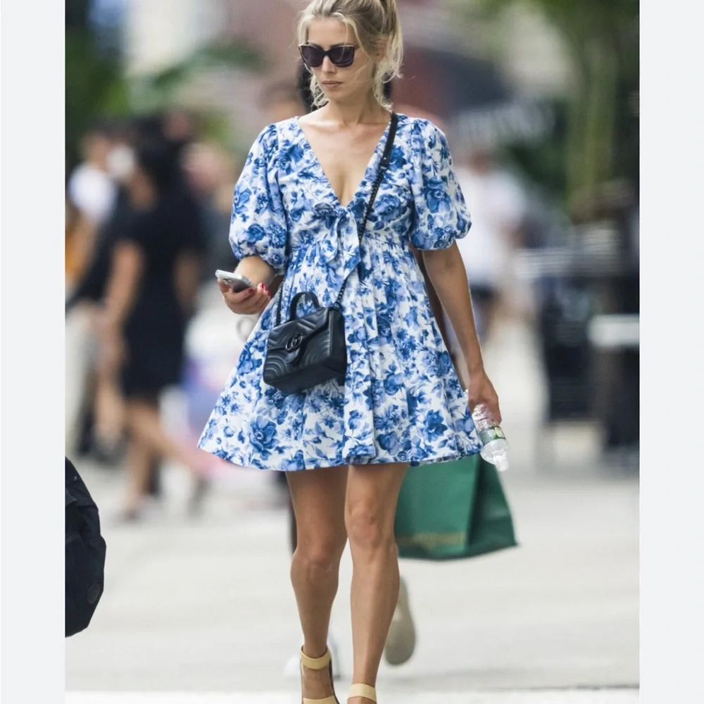 Abercrombie & Fitch blue and white babydoll dress size xs - Picture 4 of 8